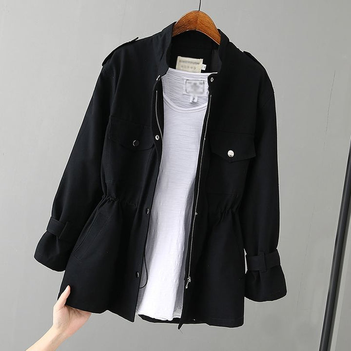 Damen Praktische Freizeitjacke mit verstellbarem Bund und Taschen Drune