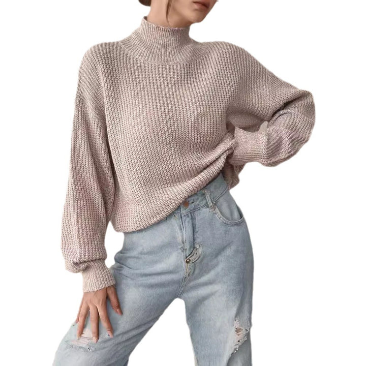 Damen Grobstrickpullover mit hohem Kragen und lässigem Schnitt Drune