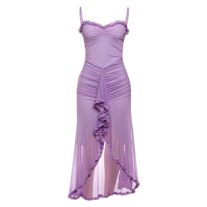 Damen Elegantes Wickelkleid mit Rüschendetails und figurbetontem Schnitt Drune