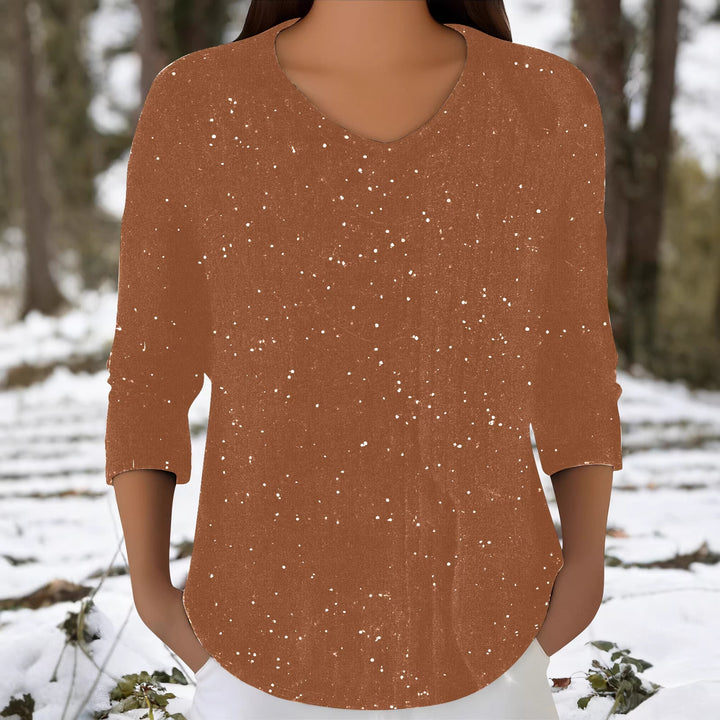 Damen Langarmshirt mit V-Ausschnitt Drune