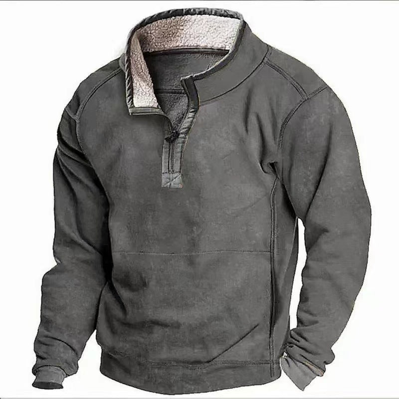 Herren Fleecesweater mit hochgeschlossenem Kragen und praktischem Reißverschluss Drune