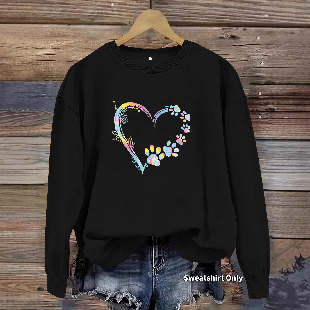Damen Sweatshirt mit floralem Herzdesign und bequemer Passform Drune
