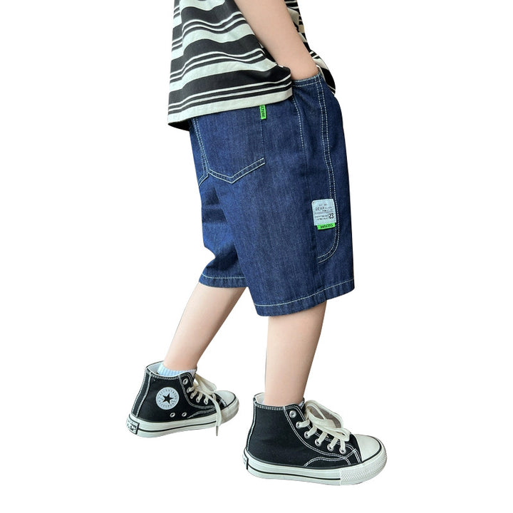 Jungen lässige Denim-Shorts mit funktionalen Taschen Drune