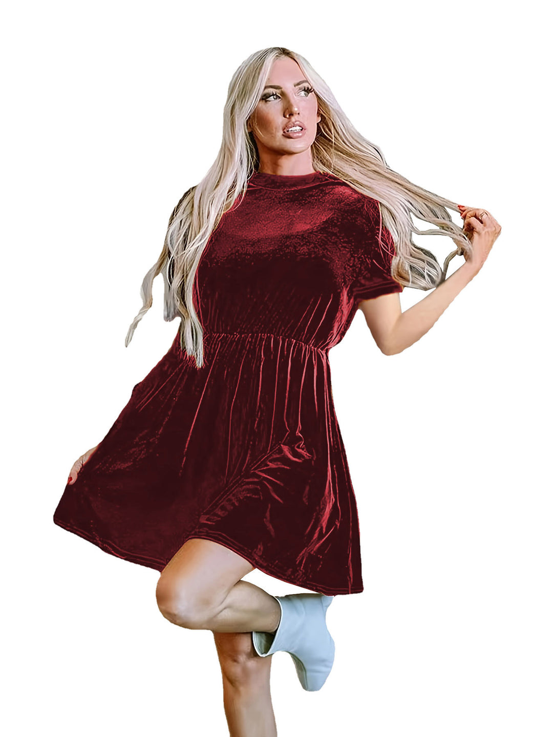 Drune | Einfarbiges Samtkleid