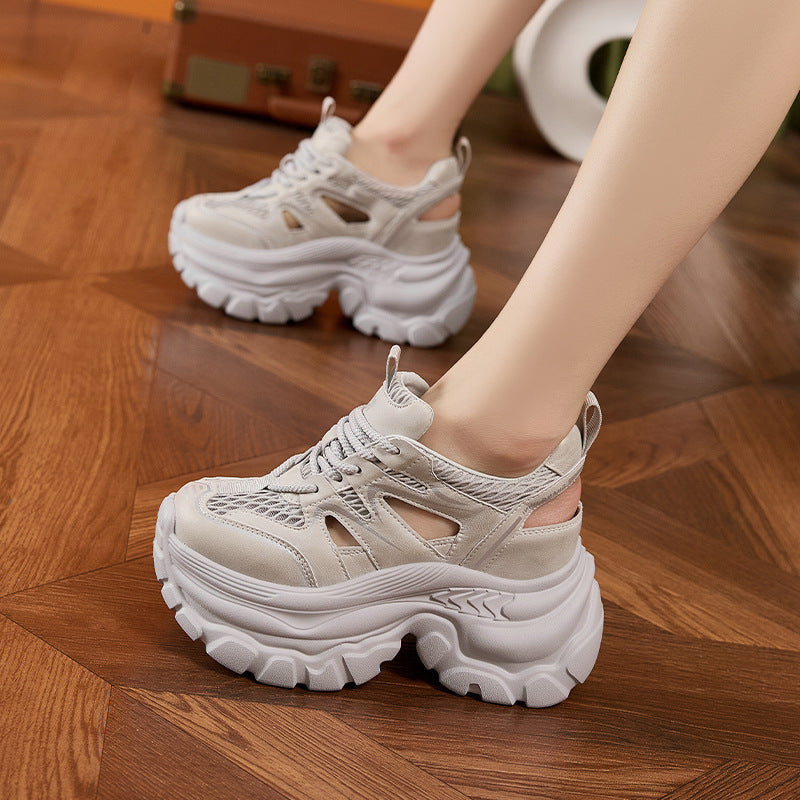 Damen Sneakers mit luftiger Mesh-Oberfläche und extragroßer Plattform Drune