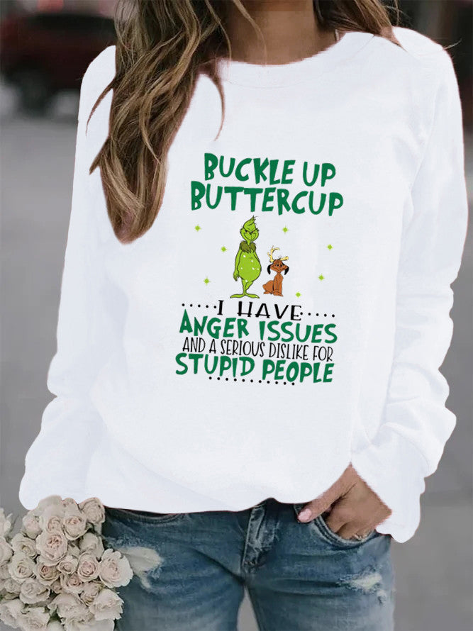 Damen Sweatshirt mit humorvollem Spruch und kreativem Design Drune