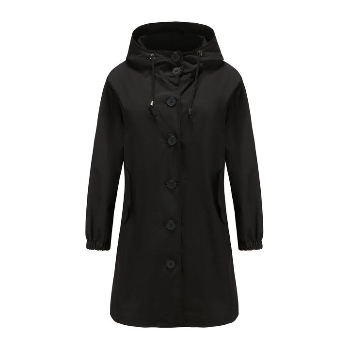 Damen modische Übergangsjacke mit verstellbarer Kapuze und praktischen Taschen Drune