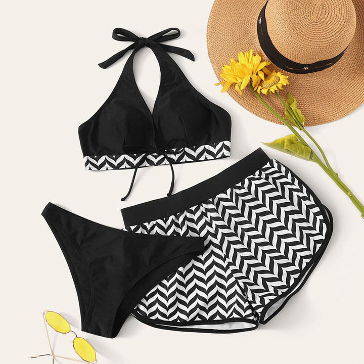 Damen Bikini-Set mit sportlichem Oberteil und bequemen Shorts Drune