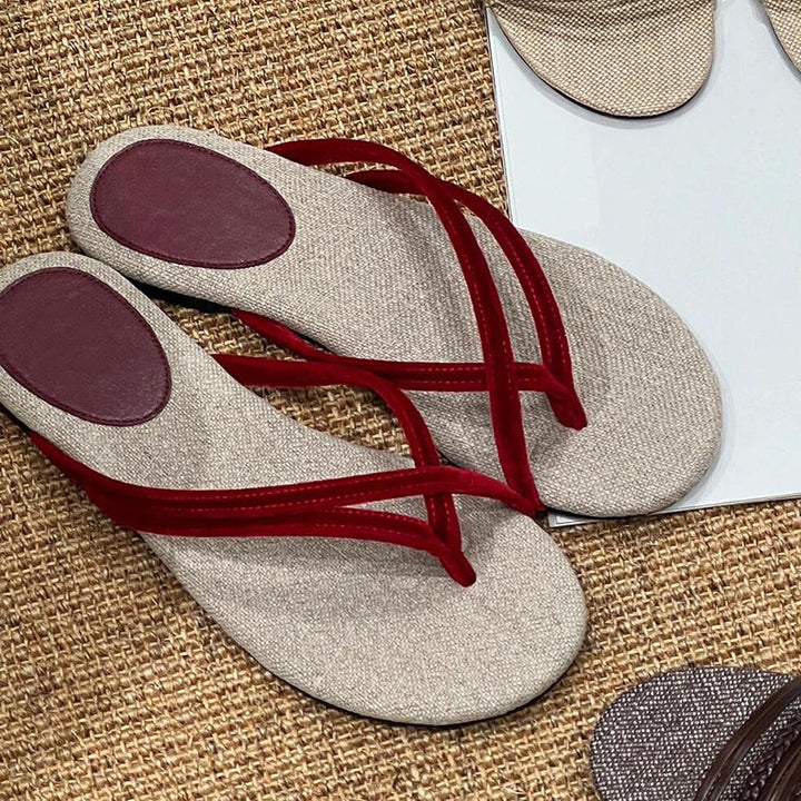 Damen Zehentrenner-Sandalen mit flexiblem Fußbett und elegantem Riemendesign Drune