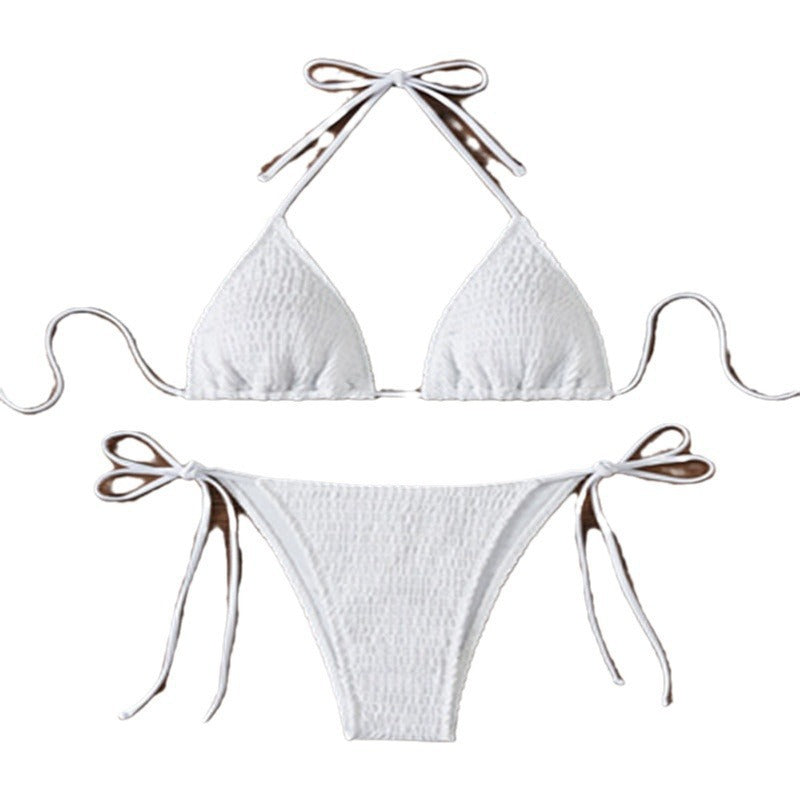 Damen Triangel-Bikini mit Rüschendetail und verstellbaren Trägern Drune