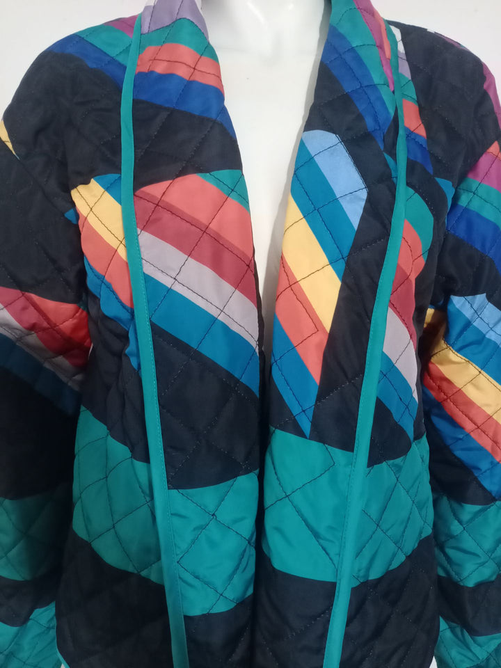 Damen Steppjacke mit buntem geometrischen Muster Drune