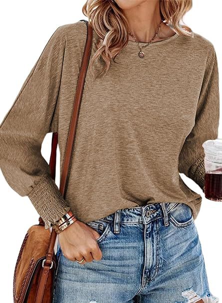Damen lässiges Langarmshirt mit einzigartigen Ärmelabschlüssen Drune