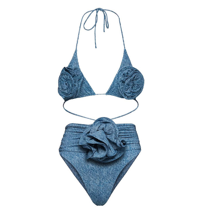Damen Bikiniset mit eleganten Rüschen und stilvollem Überrock Drune