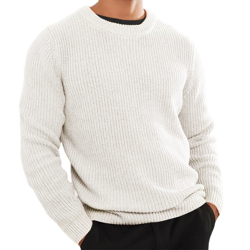 Herren Strickpullover mit strukturiertem Design und Rundhalsausschnitt Drune