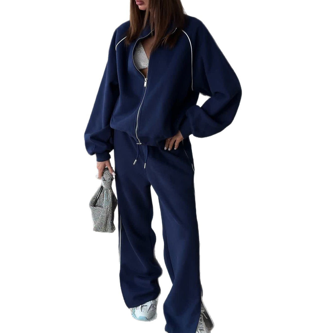 Damen Sportliche Sweatjacke und Jogginghose-Set Drune