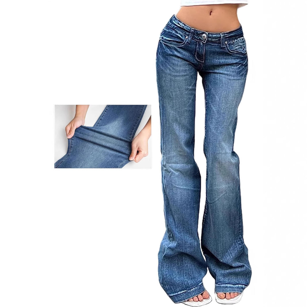 Damen Bootcut-Jeans mit flexibler Passform und hohem Bund Drune