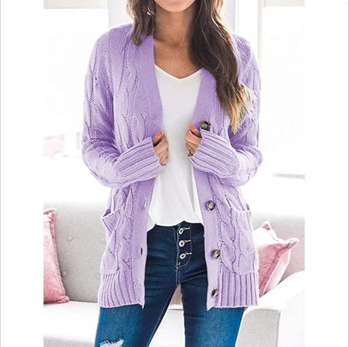 Damen Strickjacke mit dekorativen Zopfmuster und praktischen Taschen Drune