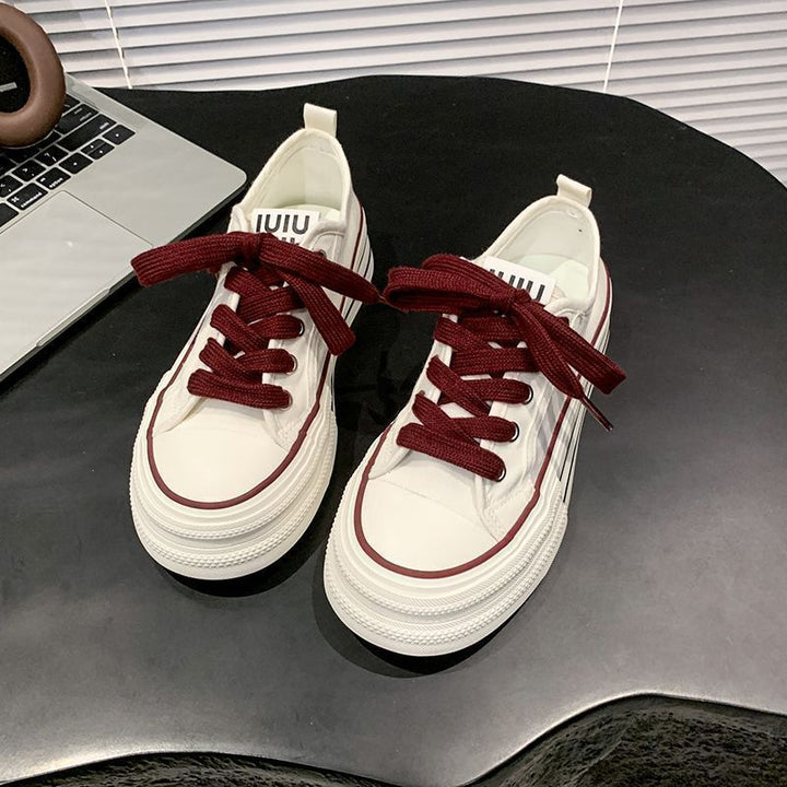 Damen Canvas Sneakers mit kontrastierenden Details und bequemen Schnürsenkeln Drune