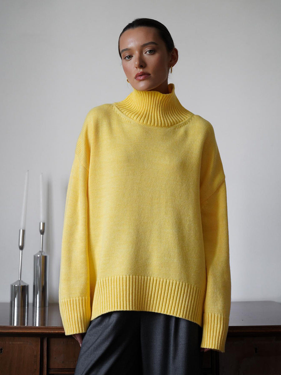 Damen Oversized Rollkragenpullover aus weicher Wollmischung Drune
