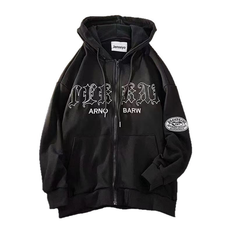 Damen Kapuzenpullover mit modischem Schriftzug und praktischen Taschen Drune