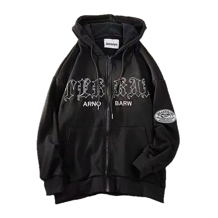 Damen Kapuzenpullover mit modischem Schriftzug und praktischen Taschen Drune
