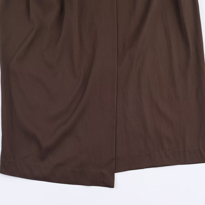Damen elegantes Wickelkleid mit Gürtel Drune