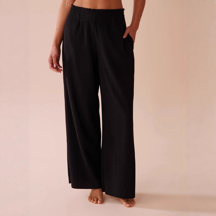 Damen Legere Plisseehose mit elastischem Bund und seitlichen Taschen Drune