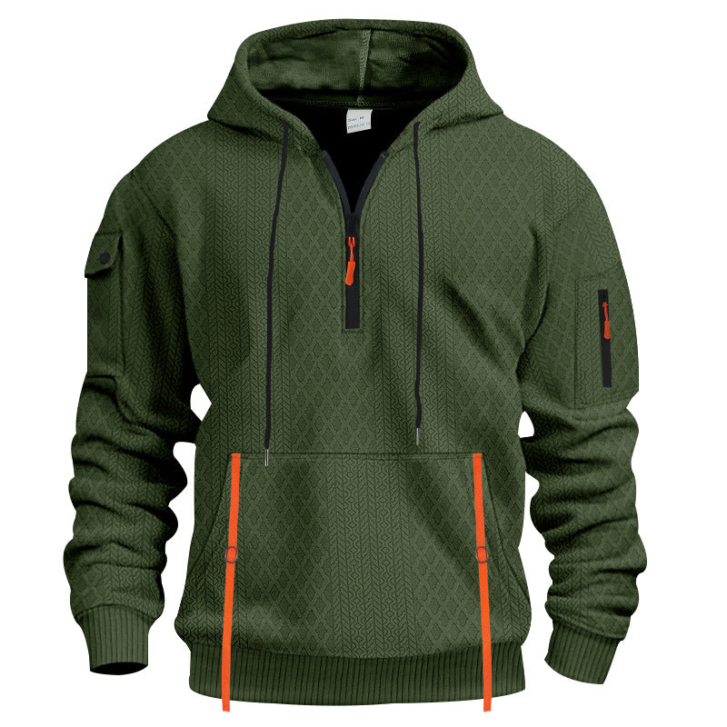 Herren sportlicher Kapuzenpullover mit Struktur und praktischen Taschen Drune