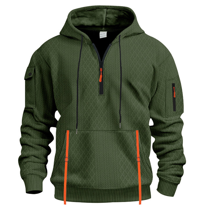 Herren sportlicher Kapuzenpullover mit Struktur und praktischen Taschen Drune