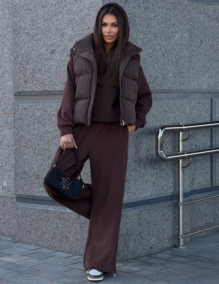 Damen modischer Kapuzenoverall mit elastischem Bund Drune