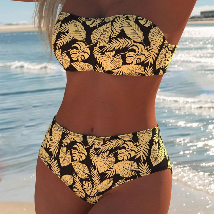 Damen Bikini-Set mit modischem Wellenmuster und verstellbaren Trägern Drune