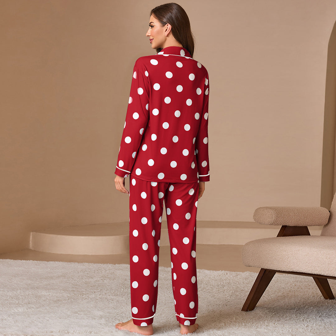 Damen Pyjama-Set im klassischen Polka-Dot Design Drune
