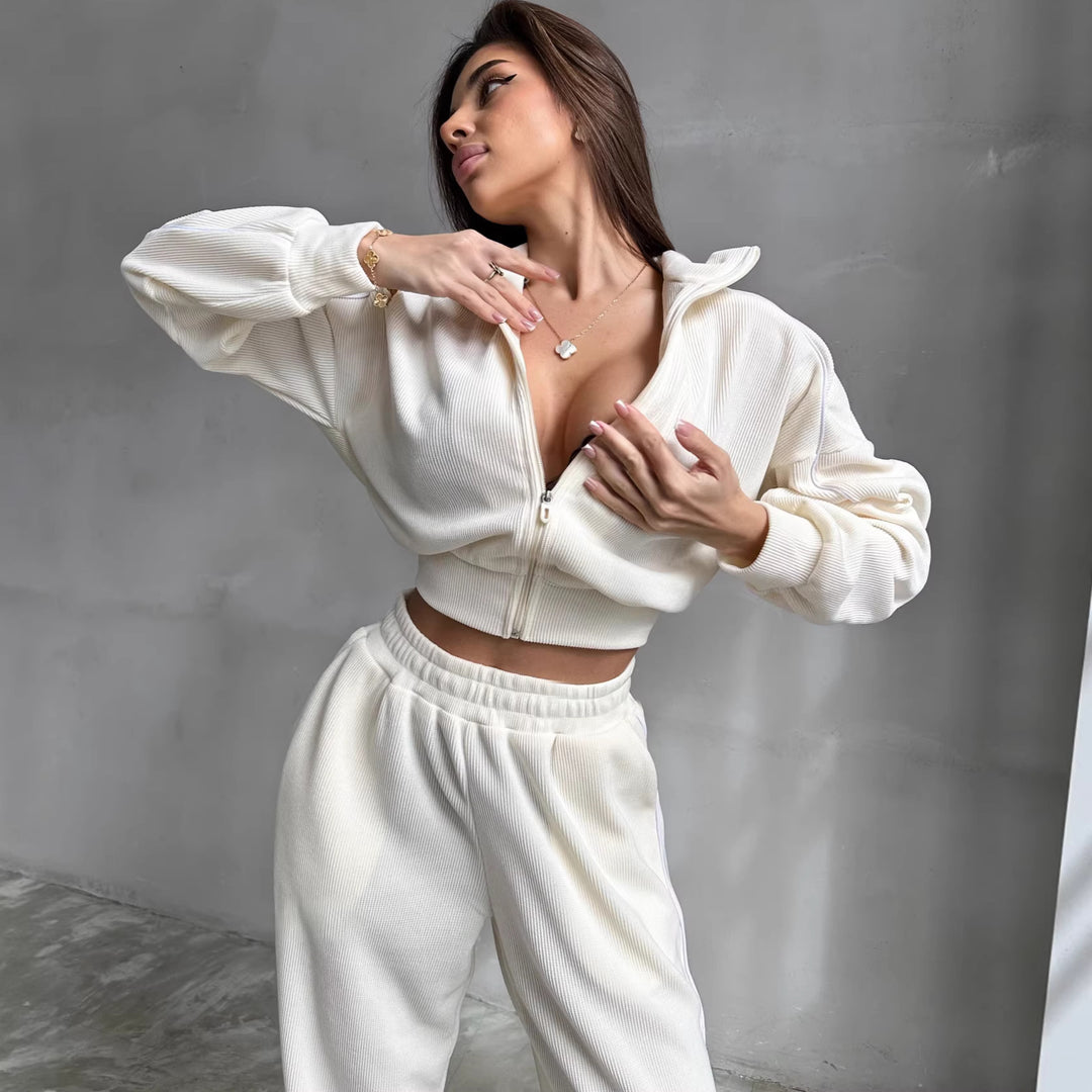 Damen Entspanntes Loungewear-Set mit Kapuze und weitem Schnitt Drune