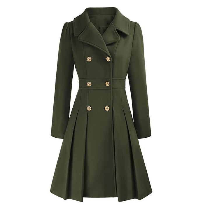 Damen Eleganter Trenchcoat mit tailliertem Schnitt und Plissee-Detail Drune