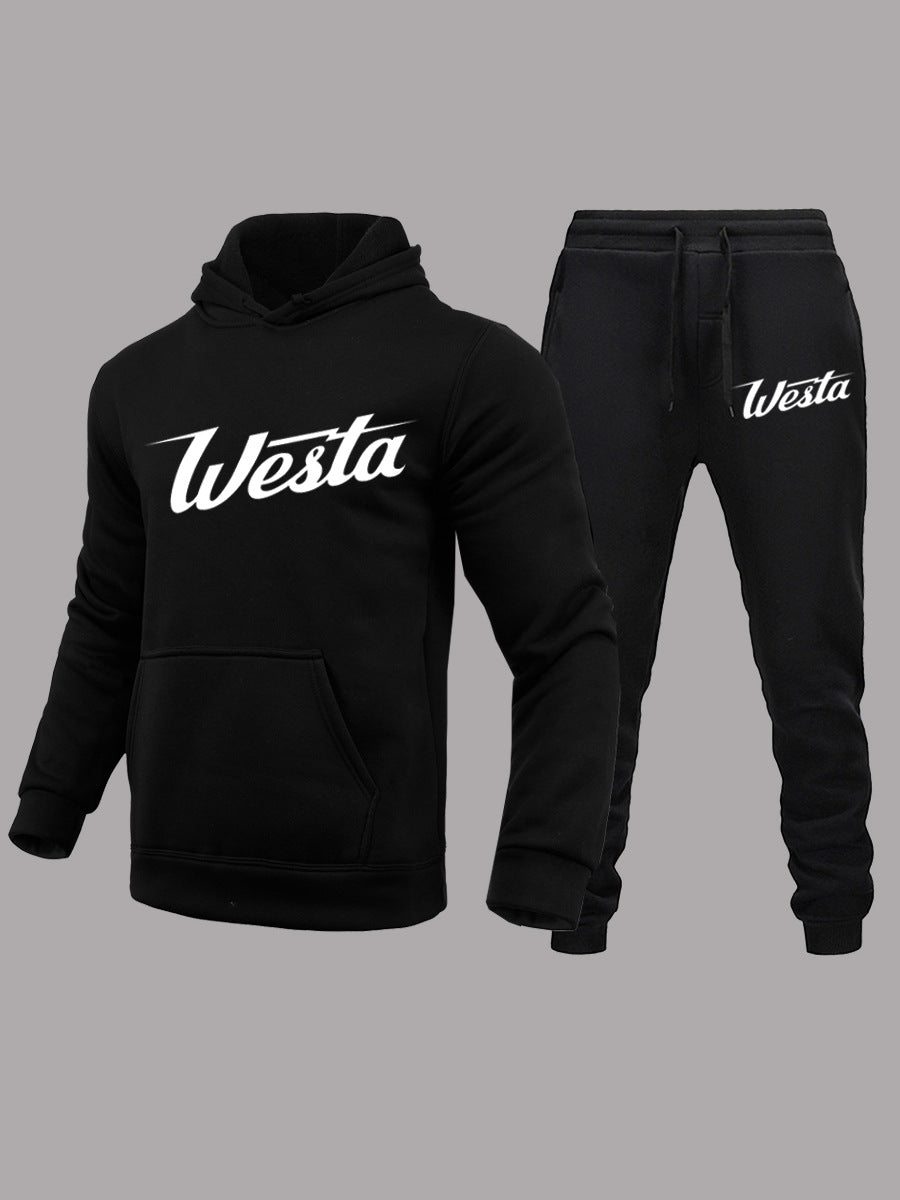 Herren Freizeit Hoodie und Jogginghose Set mit stilvollem Logo Drune