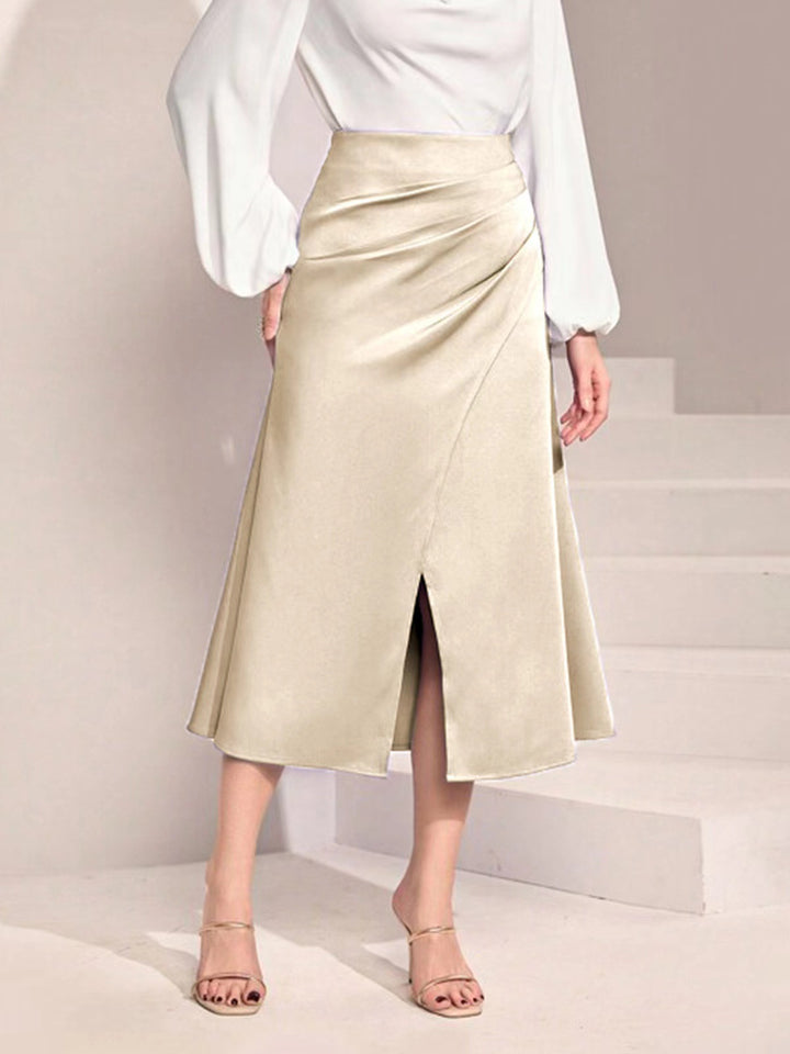 Damen Midirock mit asymmetrischem Schnitt und elegantem Schlitz Drune
