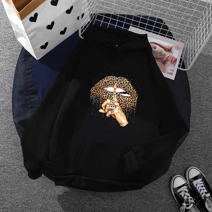 Damen Hoodie mit auffälligem Leopardenmotiv Drune