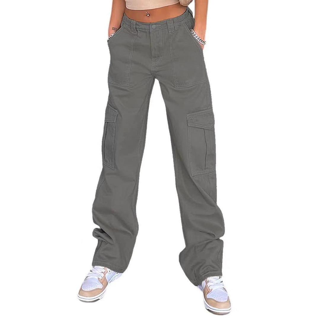 Damen Cargo-Hose mit praktischen Seitentaschen und weitem Schnitt Drune