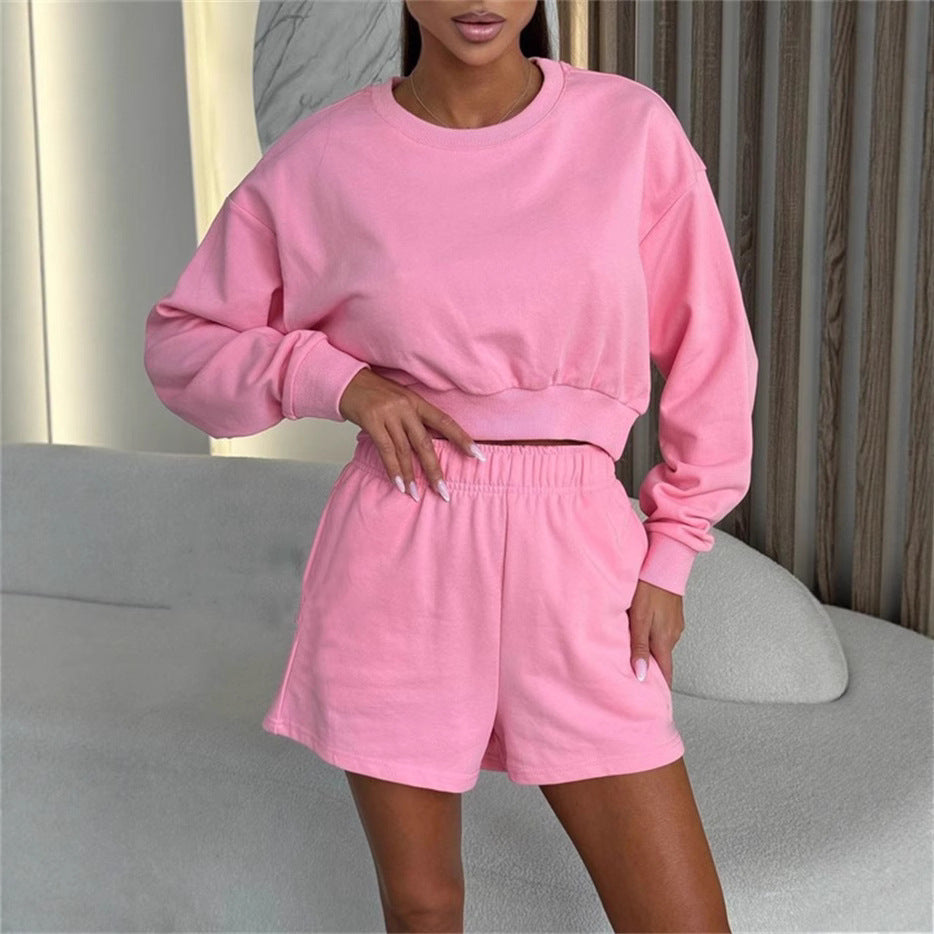 Damen Sportives Set mit gekürzten Ärmel Drune