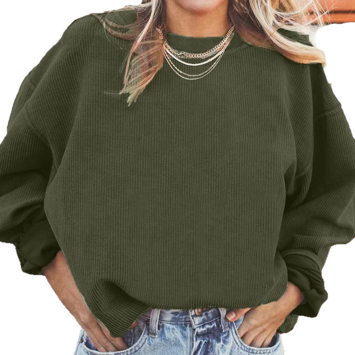 Damen Lässiges Sweatshirt mit Rippstruktur und weitem Schnitt Drune