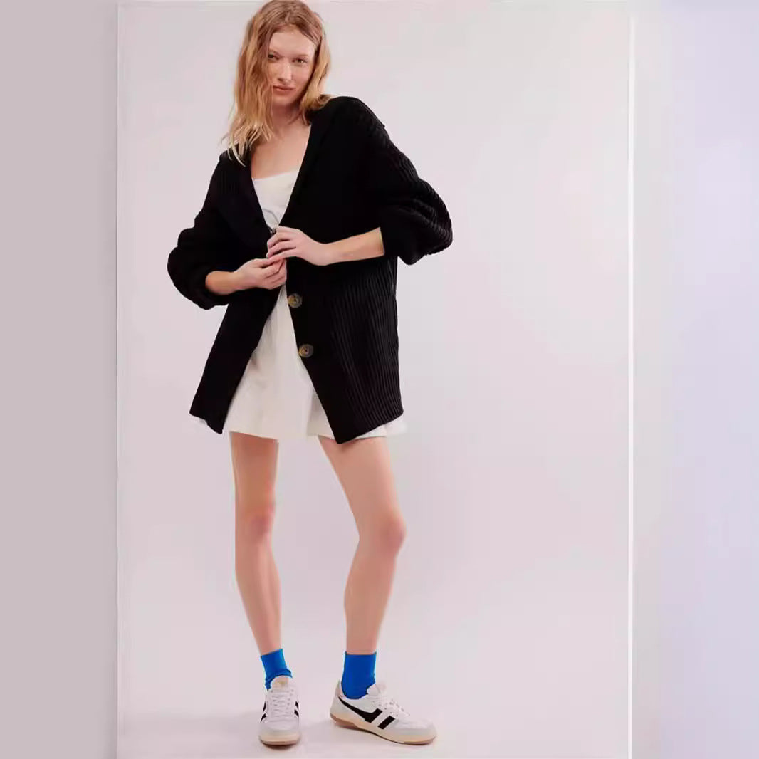 Damen Strickjacke mit eleganter Knopfakzentuierung und lässigem Schnitt Drune