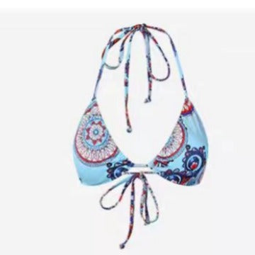 Damen Triangel-Bikini-Set mit verstellbaren Bindebändern und fröhlichem Mustermix Drune