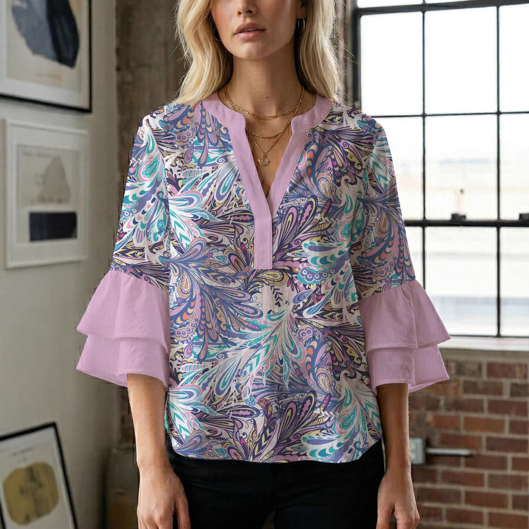 Damen Bluse mit wunderschönen floralem Design Drune