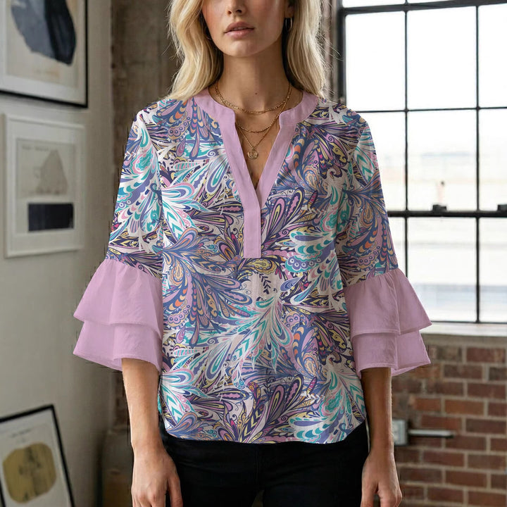 Damen Bluse mit wunderschönen floralem Design Drune