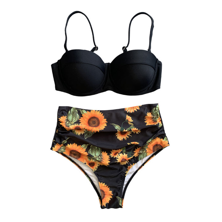 Damen Hochtaillierter Bikini mit eleganten Pudding-Schalen Drune