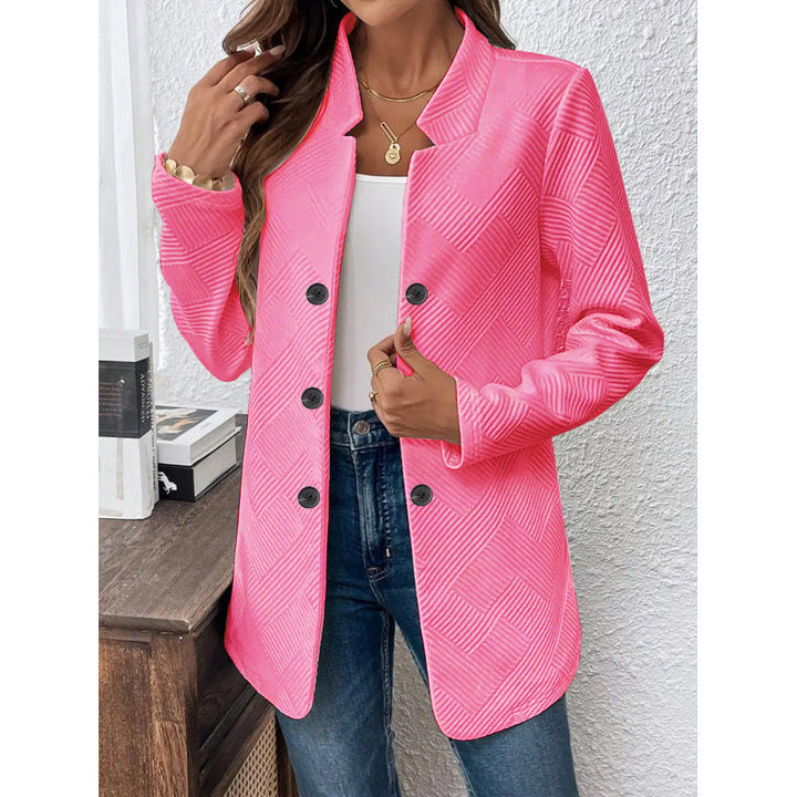 Damen klassischer Blazer mit strukturiertem Design und modernen Knopfdetails Drune