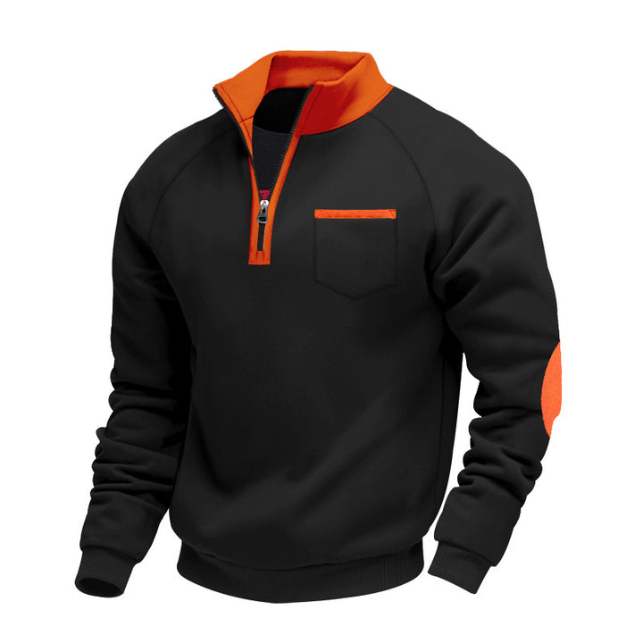 Herren modischer Kapuzenpullover mit Reißverschluss und praktischer Brusttasche Drune