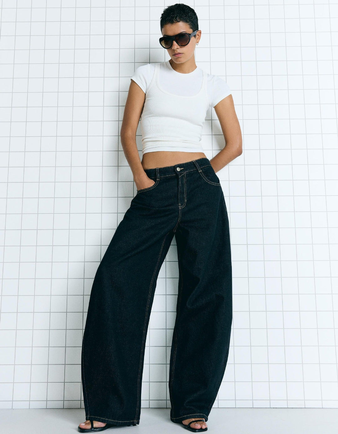 Damen Oversized Jeansjacke mit Taschen und lässigem Schnitt