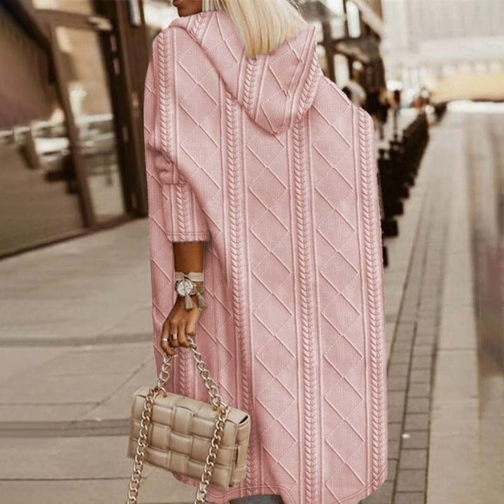 Drune | Langer Strickcardigan mit Kapuze Acryl Bequem, Stilvoll