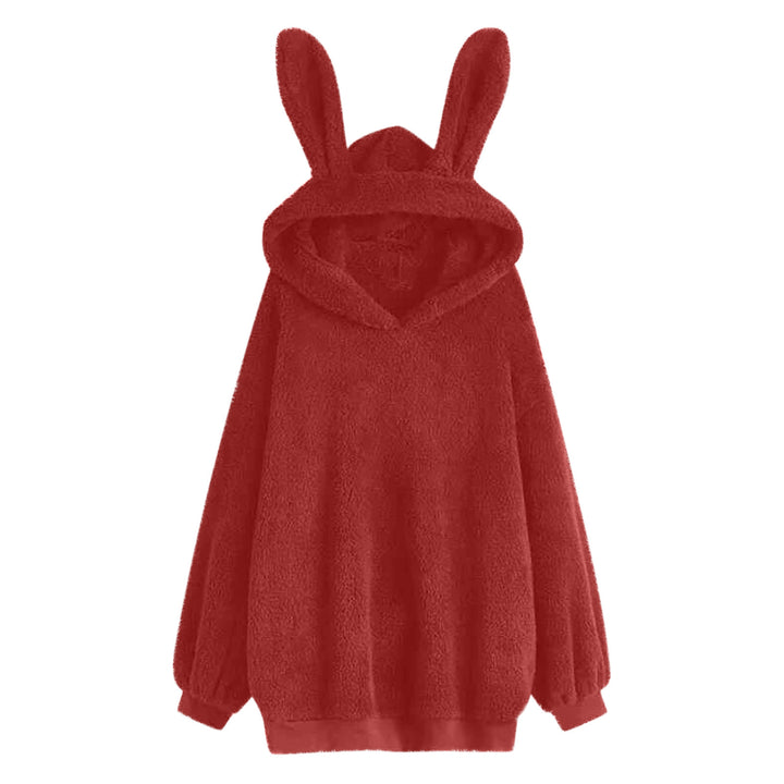 Damen Kuscheliger Oversized Hoodie mit Hasenohren Drune